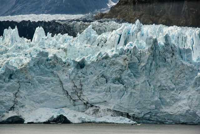 massive glacier meeting the water