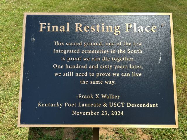 A black plaque reading "Final Resting Place"